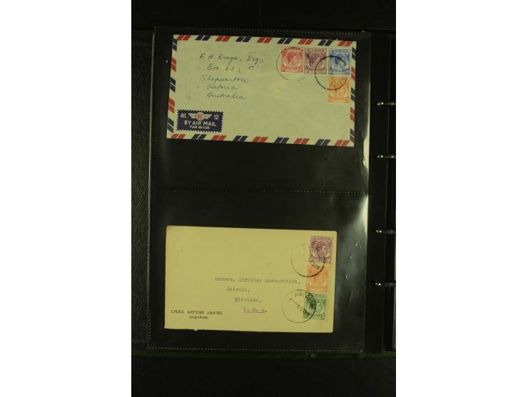 1910/60 (ca.), rund 160 Briefe, überwiegend Singapur, dabei Luftpost, Reco etc.