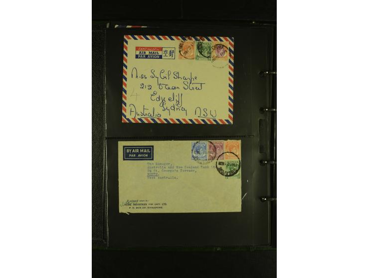 1910/60 (ca.), rund 160 Briefe, überwiegend Singapur, dabei Luftpost, Reco etc.