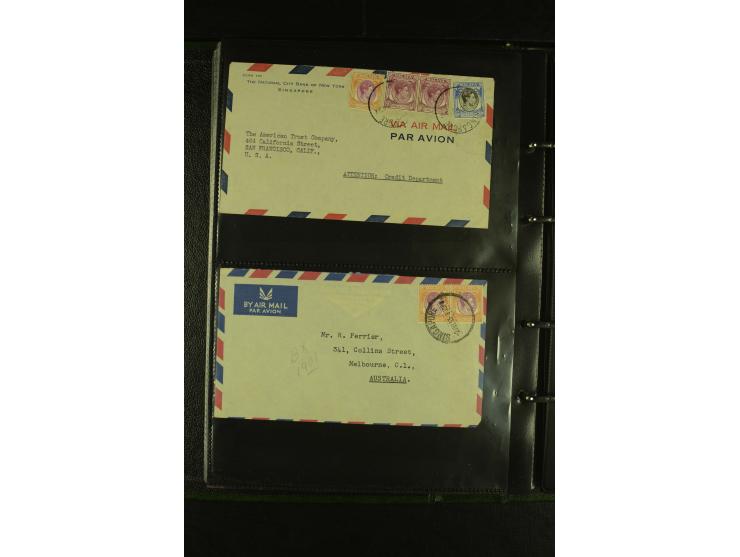 1910/60 (ca.), rund 160 Briefe, überwiegend Singapur, dabei Luftpost, Reco etc.