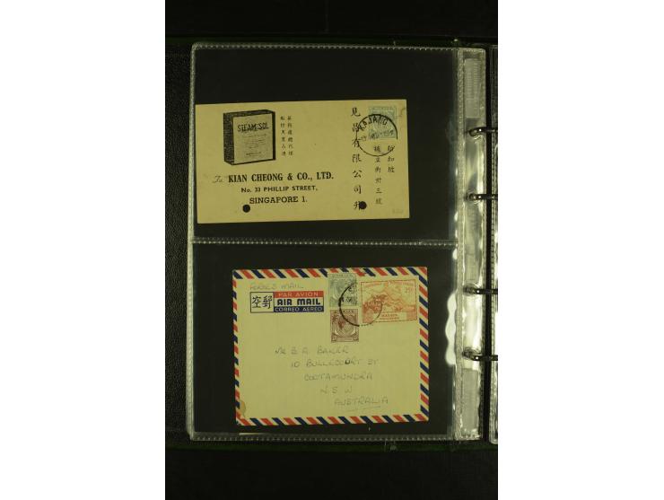 1910/60 (ca.), rund 160 Briefe, überwiegend Singapur, dabei Luftpost, Reco etc.