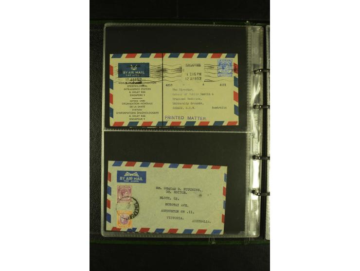 1910/60 (ca.), rund 160 Briefe, überwiegend Singapur, dabei Luftpost, Reco etc.