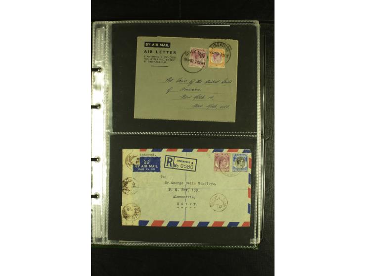 1910/60 (ca.), rund 160 Briefe, überwiegend Singapur, dabei Luftpost, Reco etc.