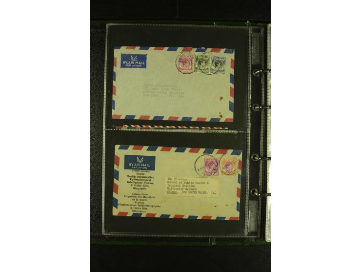 1910/60 (ca.), rund 160 Briefe, überwiegend Singapur, dabei Luftpost, Reco etc.