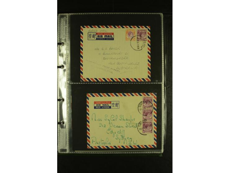 1910/60 (ca.), rund 160 Briefe, überwiegend Singapur, dabei Luftpost, Reco etc.