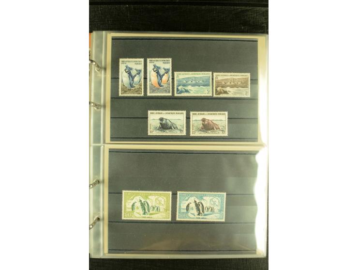 1956/74, postfrische Partie mit TAAF und britischen Gebieten (Mi. ca. 1.840,-)