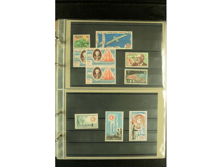 1956/74, postfrische Partie mit TAAF und britischen Gebieten (Mi. ca. 1.840,-)