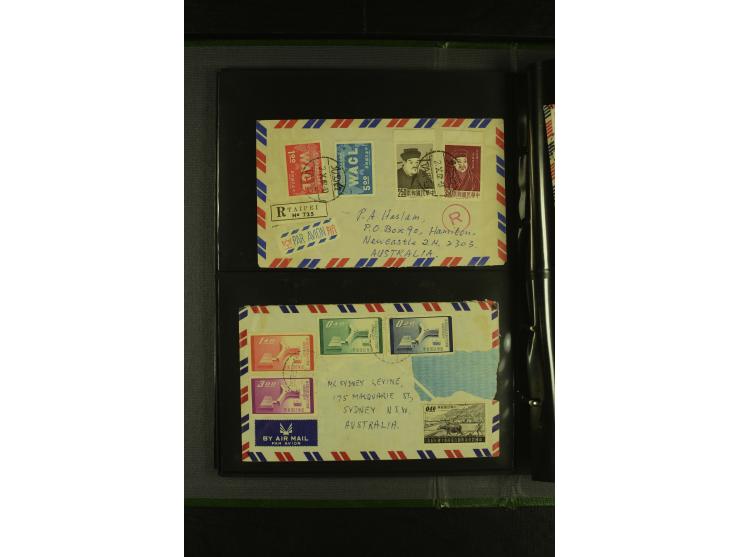 1950/77 (ca.), Partie Briefe und Karten, dabei Reco, Luftpost etc.