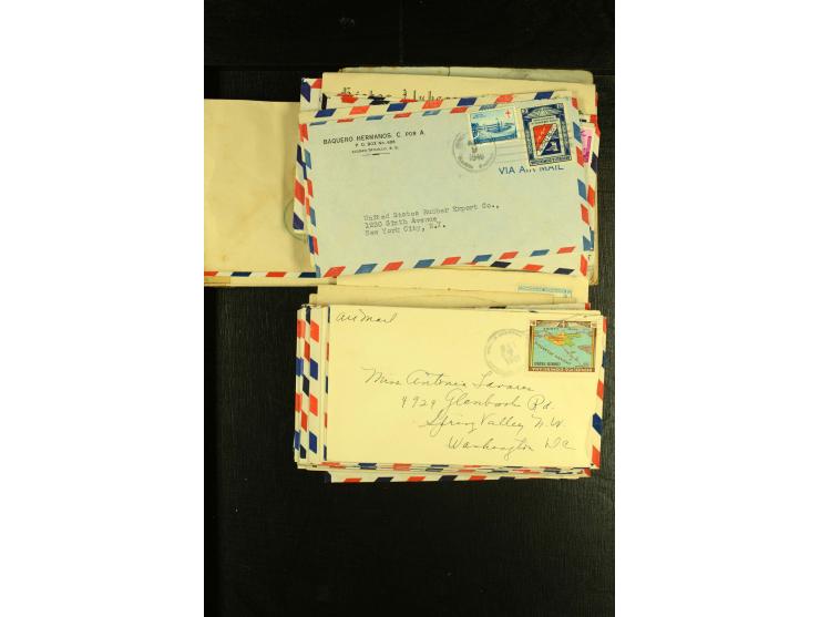 1892/1947, ca. 90 Bedarfsbriefe, ganz überwiegend Kleinformate, dabei Luftpost und Zensuren, R-Briefe etc.