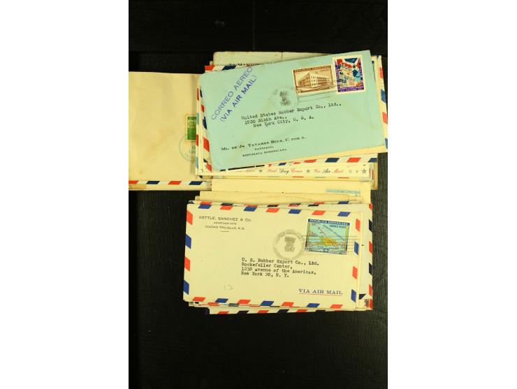 1892/1947, ca. 90 Bedarfsbriefe, ganz überwiegend Kleinformate, dabei Luftpost und Zensuren, R-Briefe etc.
