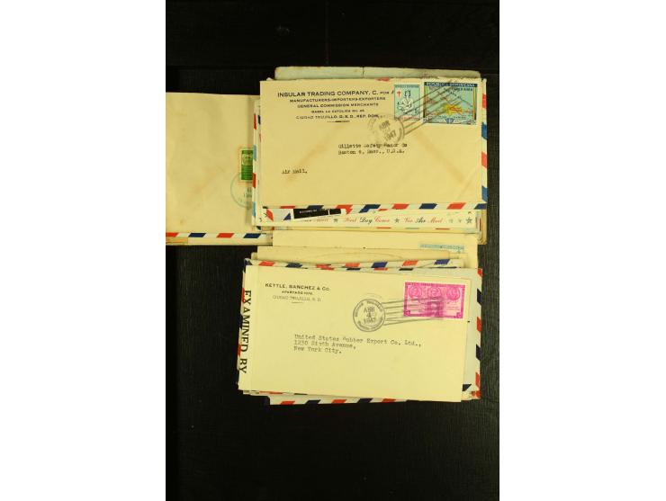 1892/1947, ca. 90 Bedarfsbriefe, ganz überwiegend Kleinformate, dabei Luftpost und Zensuren, R-Briefe etc.