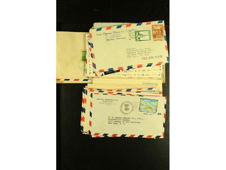 1892/1947, ca. 90 Bedarfsbriefe, ganz überwiegend Kleinformate, dabei Luftpost und Zensuren, R-Briefe etc.