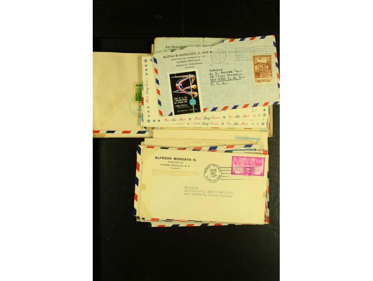 1892/1947, ca. 90 Bedarfsbriefe, ganz überwiegend Kleinformate, dabei Luftpost und Zensuren, R-Briefe etc.