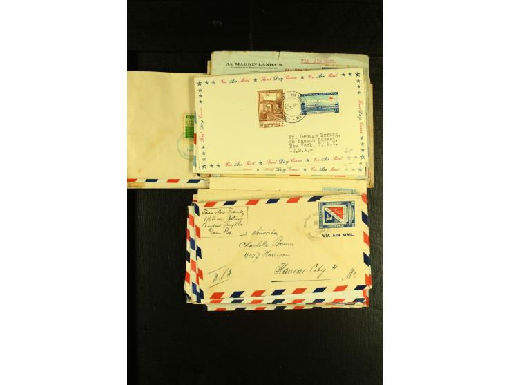 1892/1947, ca. 90 Bedarfsbriefe, ganz überwiegend Kleinformate, dabei Luftpost und Zensuren, R-Briefe etc.