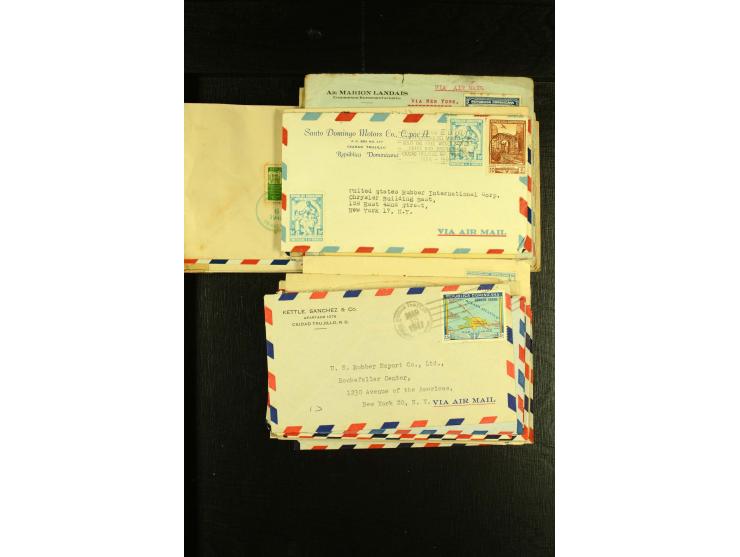 1892/1947, ca. 90 Bedarfsbriefe, ganz überwiegend Kleinformate, dabei Luftpost und Zensuren, R-Briefe etc.