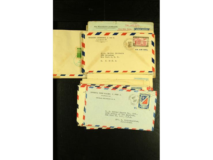 1892/1947, ca. 90 Bedarfsbriefe, ganz überwiegend Kleinformate, dabei Luftpost und Zensuren, R-Briefe etc.