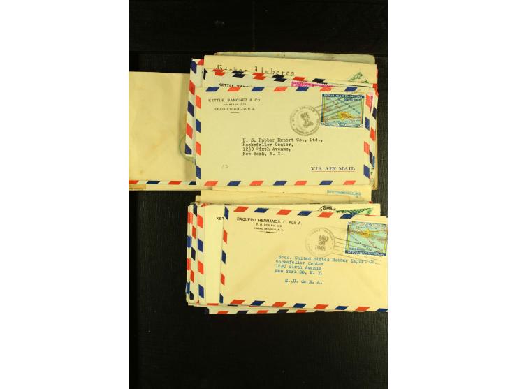1892/1947, ca. 90 Bedarfsbriefe, ganz überwiegend Kleinformate, dabei Luftpost und Zensuren, R-Briefe etc.