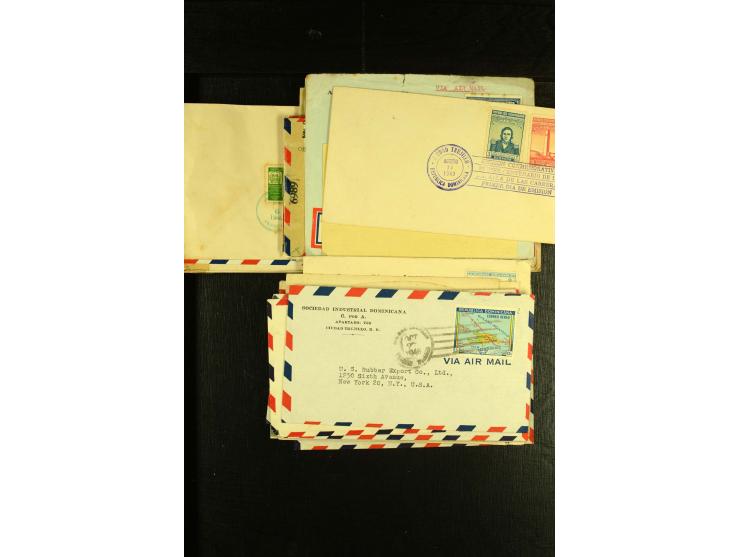 1892/1947, ca. 90 Bedarfsbriefe, ganz überwiegend Kleinformate, dabei Luftpost und Zensuren, R-Briefe etc.