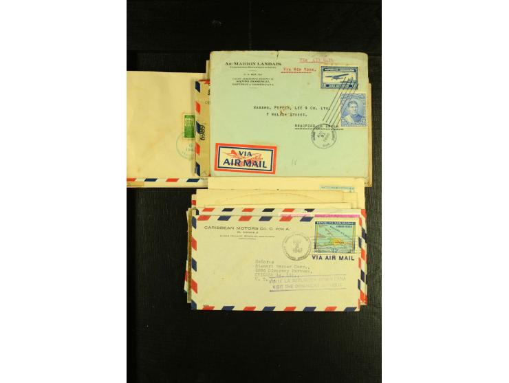 1892/1947, ca. 90 Bedarfsbriefe, ganz überwiegend Kleinformate, dabei Luftpost und Zensuren, R-Briefe etc.