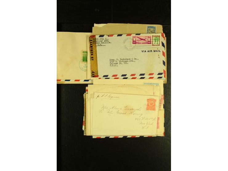 1892/1947, ca. 90 Bedarfsbriefe, ganz überwiegend Kleinformate, dabei Luftpost und Zensuren, R-Briefe etc.