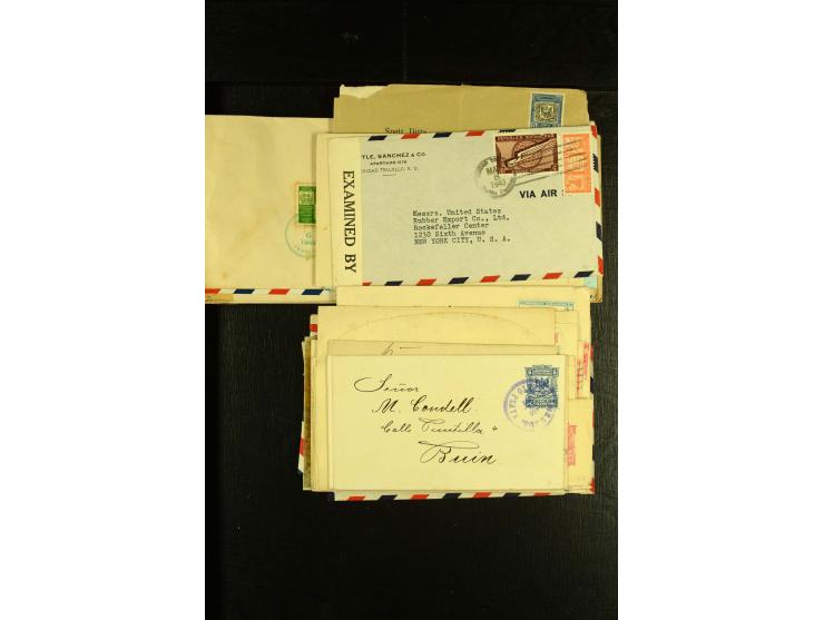 1892/1947, ca. 90 Bedarfsbriefe, ganz überwiegend Kleinformate, dabei Luftpost und Zensuren, R-Briefe etc.