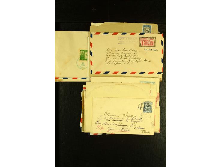 1892/1947, ca. 90 Bedarfsbriefe, ganz überwiegend Kleinformate, dabei Luftpost und Zensuren, R-Briefe etc.