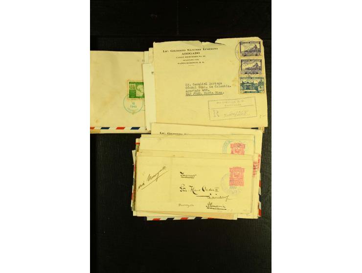 1892/1947, ca. 90 Bedarfsbriefe, ganz überwiegend Kleinformate, dabei Luftpost und Zensuren, R-Briefe etc.