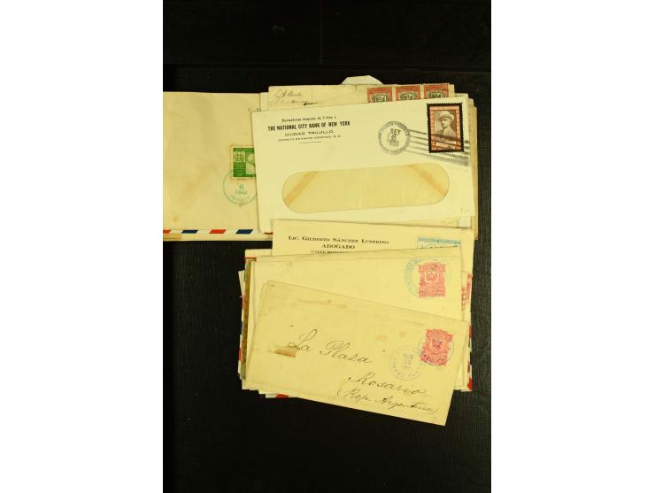 1892/1947, ca. 90 Bedarfsbriefe, ganz überwiegend Kleinformate, dabei Luftpost und Zensuren, R-Briefe etc.