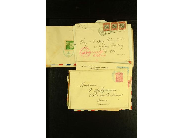 1892/1947, ca. 90 Bedarfsbriefe, ganz überwiegend Kleinformate, dabei Luftpost und Zensuren, R-Briefe etc.