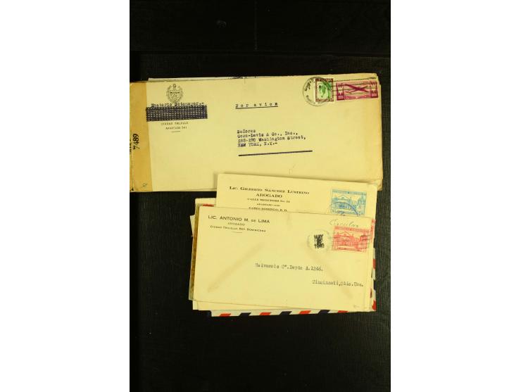1892/1947, ca. 90 Bedarfsbriefe, ganz überwiegend Kleinformate, dabei Luftpost und Zensuren, R-Briefe etc.