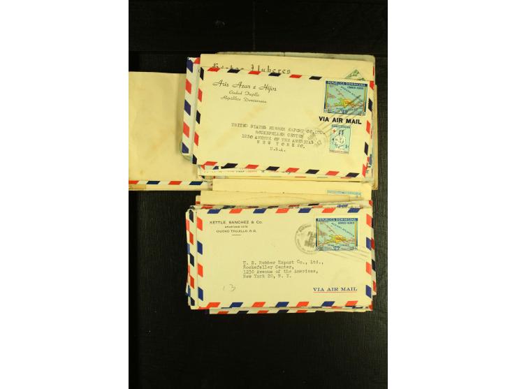 1892/1947, ca. 90 Bedarfsbriefe, ganz überwiegend Kleinformate, dabei Luftpost und Zensuren, R-Briefe etc.