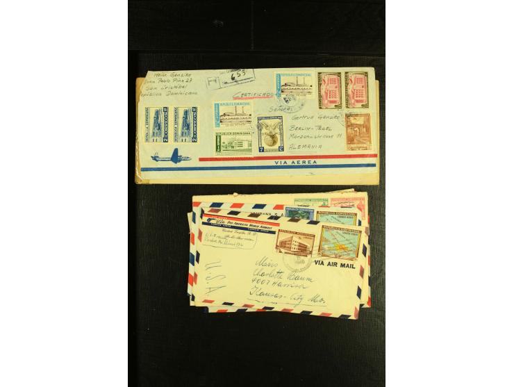 1892/1947, ca. 90 Bedarfsbriefe, ganz überwiegend Kleinformate, dabei Luftpost und Zensuren, R-Briefe etc.