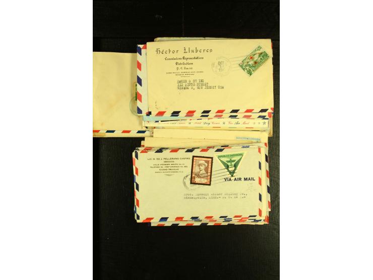 1892/1947, ca. 90 Bedarfsbriefe, ganz überwiegend Kleinformate, dabei Luftpost und Zensuren, R-Briefe etc.