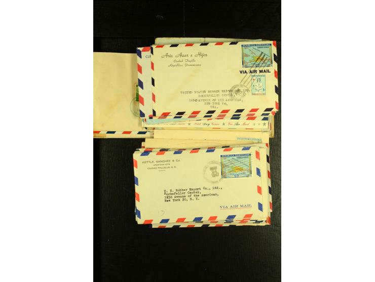 1892/1947, ca. 90 Bedarfsbriefe, ganz überwiegend Kleinformate, dabei Luftpost und Zensuren, R-Briefe etc.