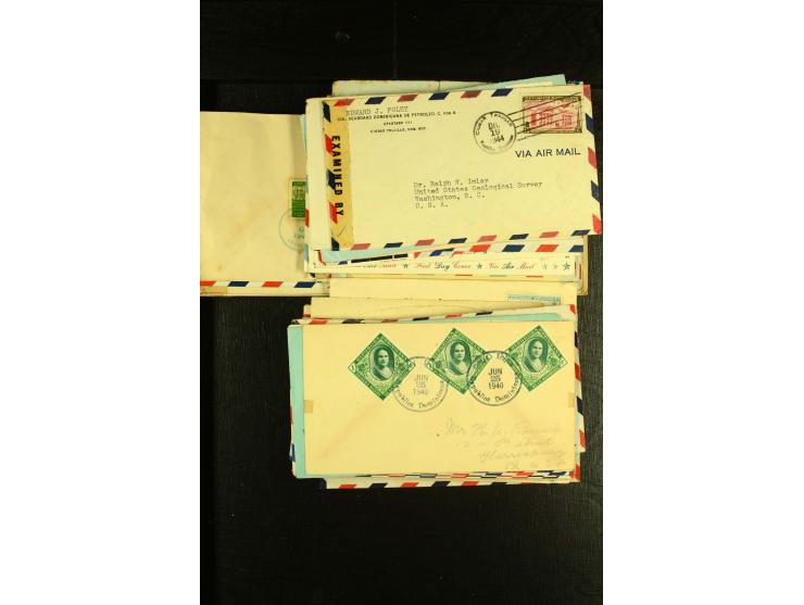 1892/1947, ca. 90 Bedarfsbriefe, ganz überwiegend Kleinformate, dabei Luftpost und Zensuren, R-Briefe etc.
