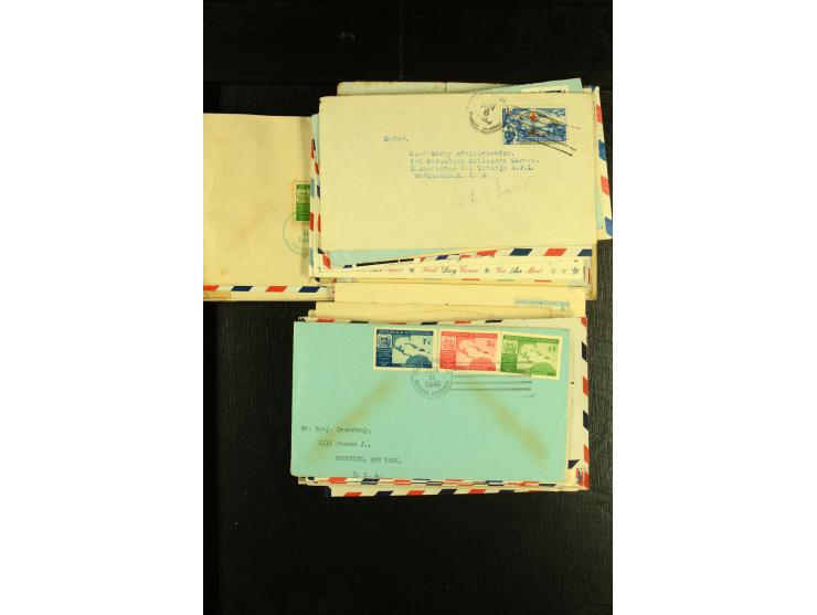 1892/1947, ca. 90 Bedarfsbriefe, ganz überwiegend Kleinformate, dabei Luftpost und Zensuren, R-Briefe etc.