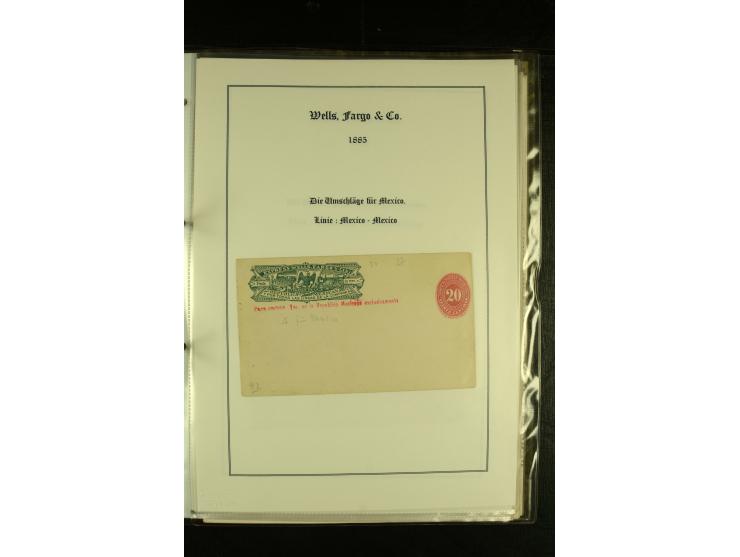 1852/1906, kleiner Posten mit ca. Belegen, Schwerpunkt bei den Ganzsachen mit u.a. einigen Well & Fargo-Umschlägen (inkl. Mex