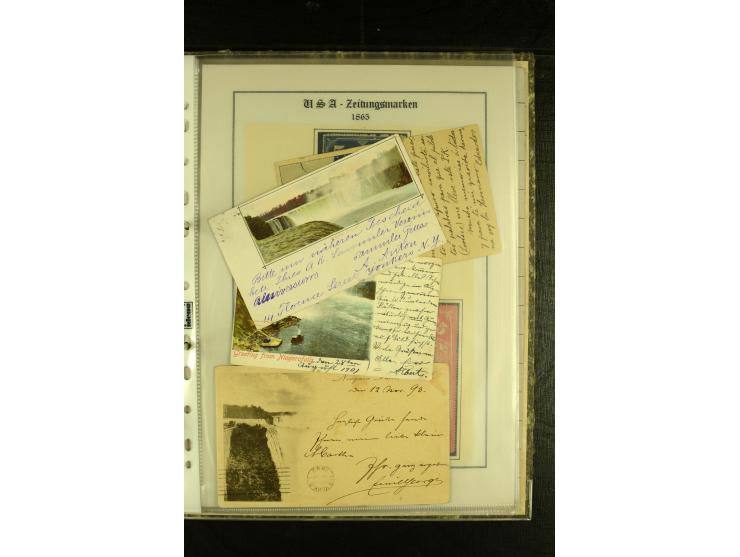 1852/1906, kleiner Posten mit ca. Belegen, Schwerpunkt bei den Ganzsachen mit u.a. einigen Well & Fargo-Umschlägen (inkl. Mex