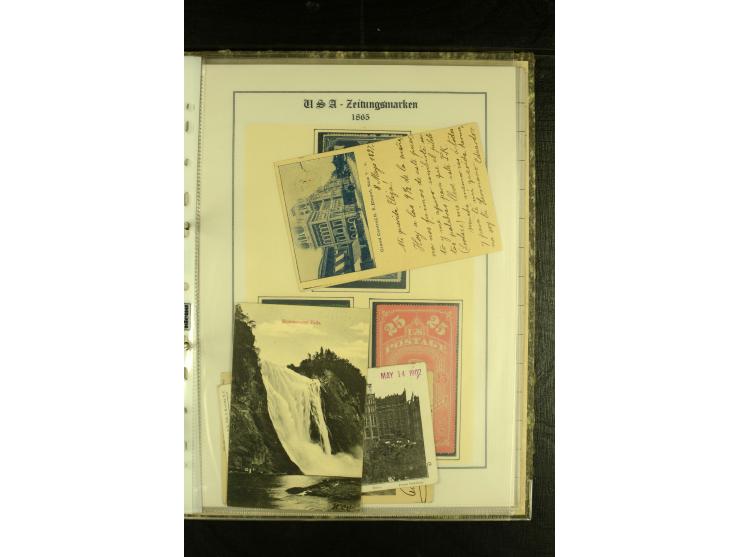 1852/1906, kleiner Posten mit ca. Belegen, Schwerpunkt bei den Ganzsachen mit u.a. einigen Well & Fargo-Umschlägen (inkl. Mex