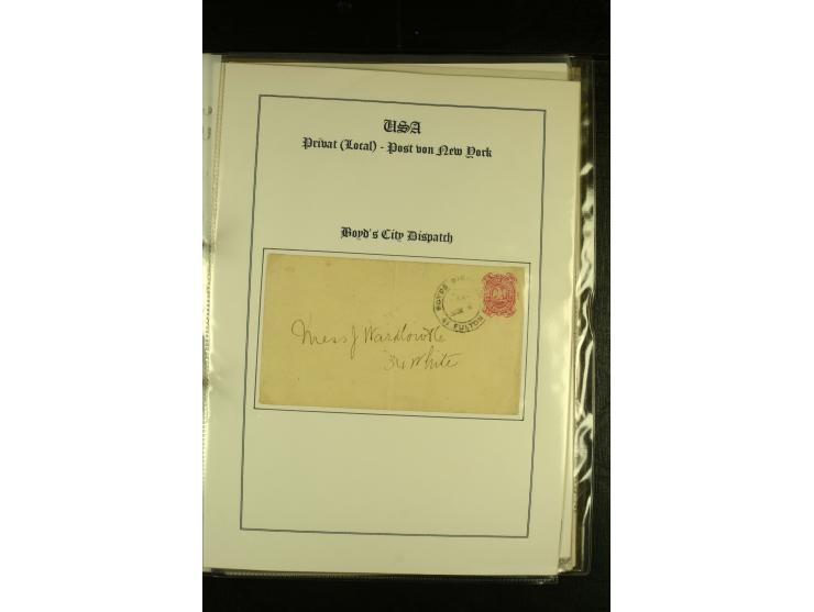 1852/1906, kleiner Posten mit ca. Belegen, Schwerpunkt bei den Ganzsachen mit u.a. einigen Well & Fargo-Umschlägen (inkl. Mex