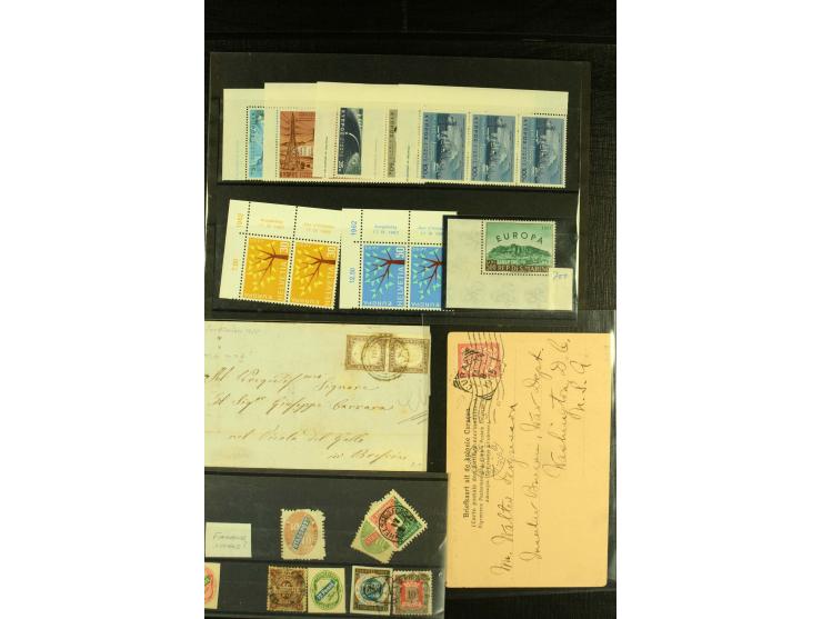 1852/1966 (ca.), ungebrauchte und gestempelte Partie mit einigen Briefen und Karten