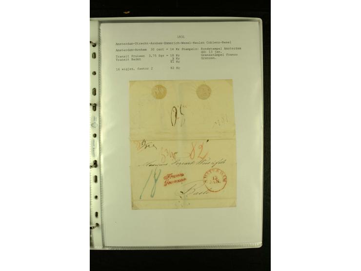 1587/1860, umfangreiche Sammlung Transitpost mit ca. 245 Briefen, Schwerpunkt bei der Post aus Belgien, Holland, Russland und
