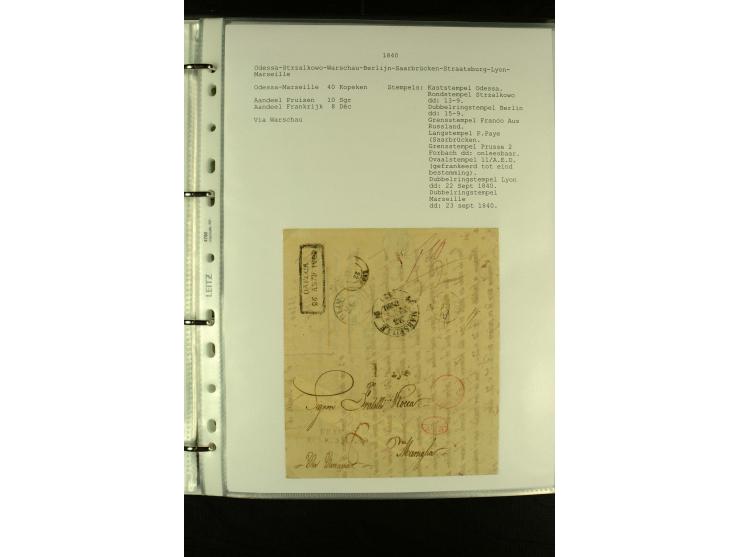 1587/1860, umfangreiche Sammlung Transitpost mit ca. 245 Briefen, Schwerpunkt bei der Post aus Belgien, Holland, Russland und