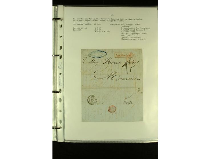 1587/1860, umfangreiche Sammlung Transitpost mit ca. 245 Briefen, Schwerpunkt bei der Post aus Belgien, Holland, Russland und