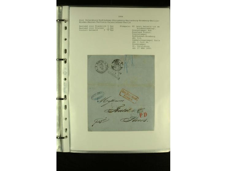 1587/1860, umfangreiche Sammlung Transitpost mit ca. 245 Briefen, Schwerpunkt bei der Post aus Belgien, Holland, Russland und