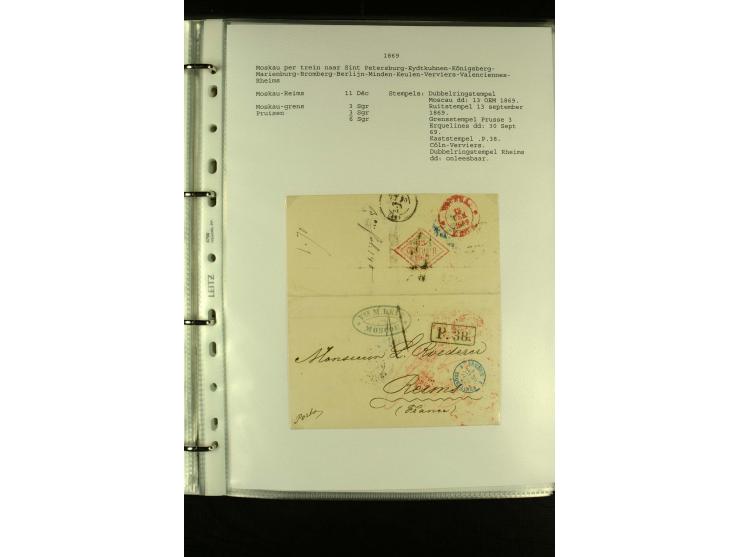 1587/1860, umfangreiche Sammlung Transitpost mit ca. 245 Briefen, Schwerpunkt bei der Post aus Belgien, Holland, Russland und