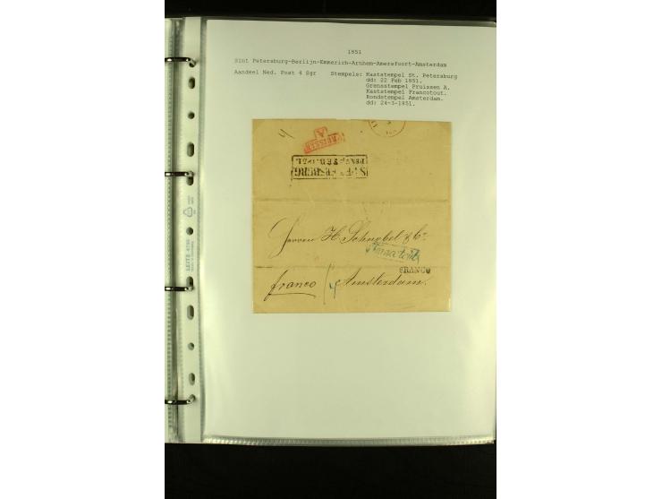 1587/1860, umfangreiche Sammlung Transitpost mit ca. 245 Briefen, Schwerpunkt bei der Post aus Belgien, Holland, Russland und
