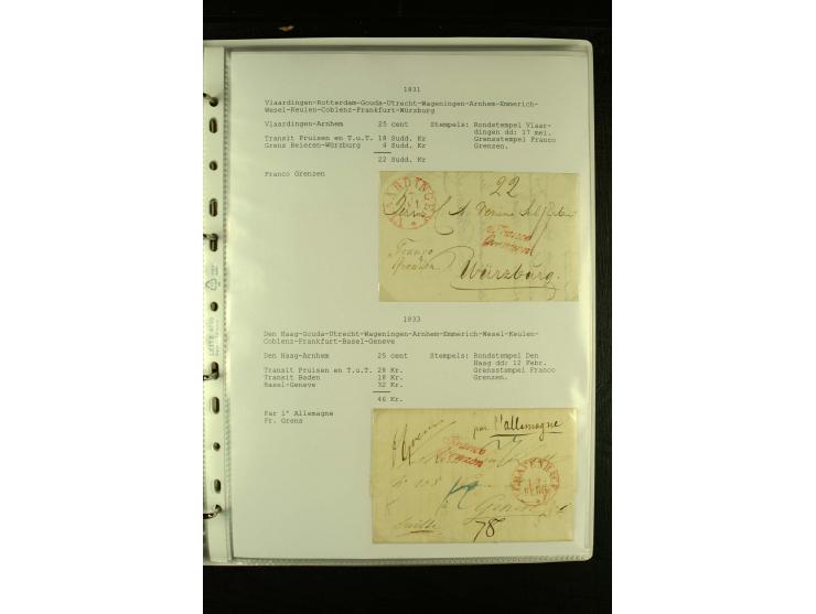 1587/1860, umfangreiche Sammlung Transitpost mit ca. 245 Briefen, Schwerpunkt bei der Post aus Belgien, Holland, Russland und