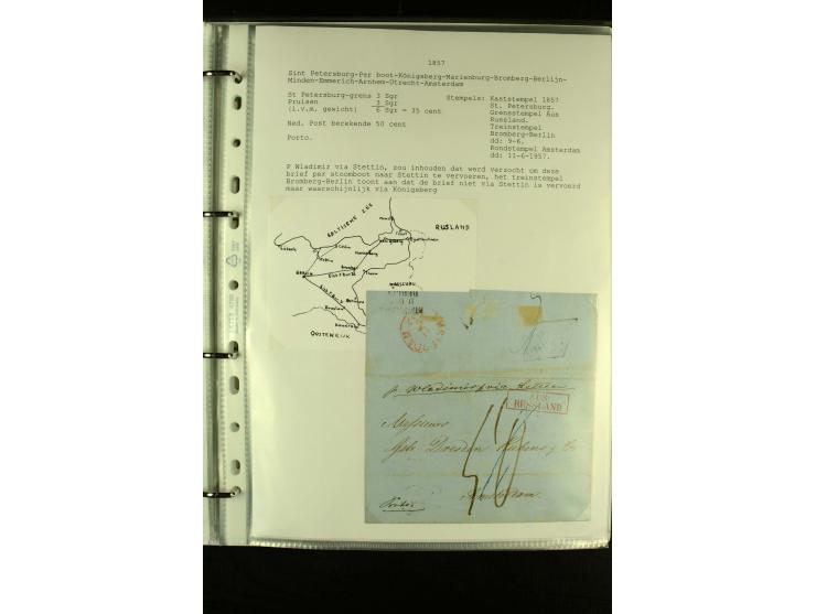 1587/1860, umfangreiche Sammlung Transitpost mit ca. 245 Briefen, Schwerpunkt bei der Post aus Belgien, Holland, Russland und