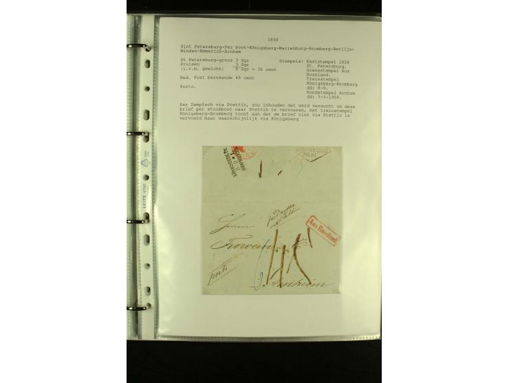 1587/1860, umfangreiche Sammlung Transitpost mit ca. 245 Briefen, Schwerpunkt bei der Post aus Belgien, Holland, Russland und
