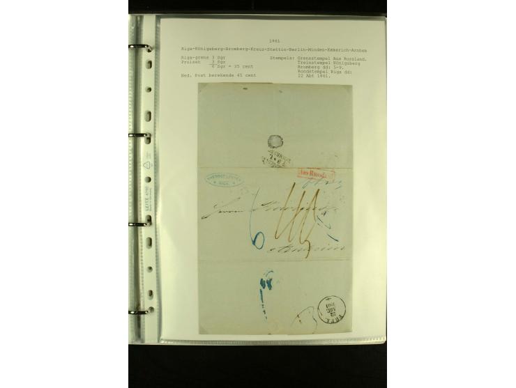 1587/1860, umfangreiche Sammlung Transitpost mit ca. 245 Briefen, Schwerpunkt bei der Post aus Belgien, Holland, Russland und